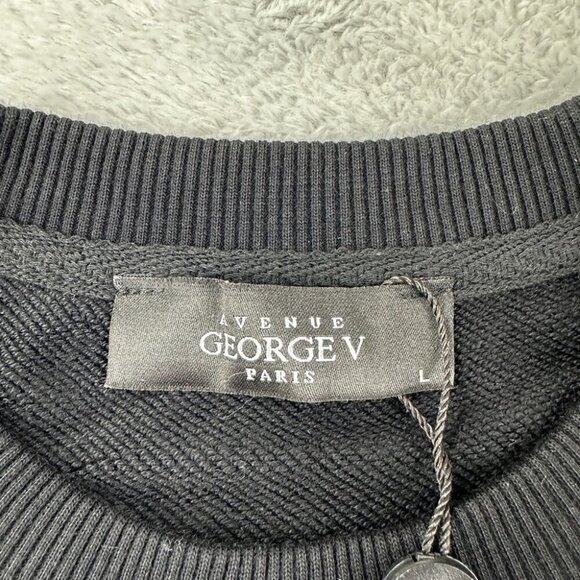 Avenue George V Paris Black Sweater Men’s Size L - Picture 3 of 15